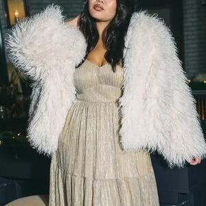 Torrid White Faux Fur Coat